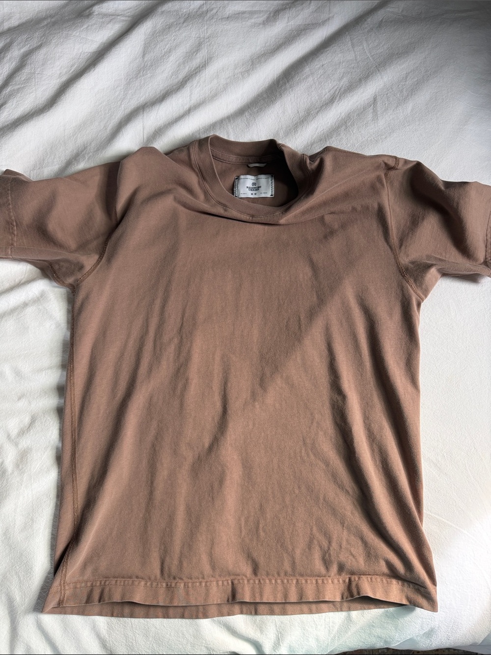 Reigning Champ Men's Brown Crewneck Short Sleeve Tee